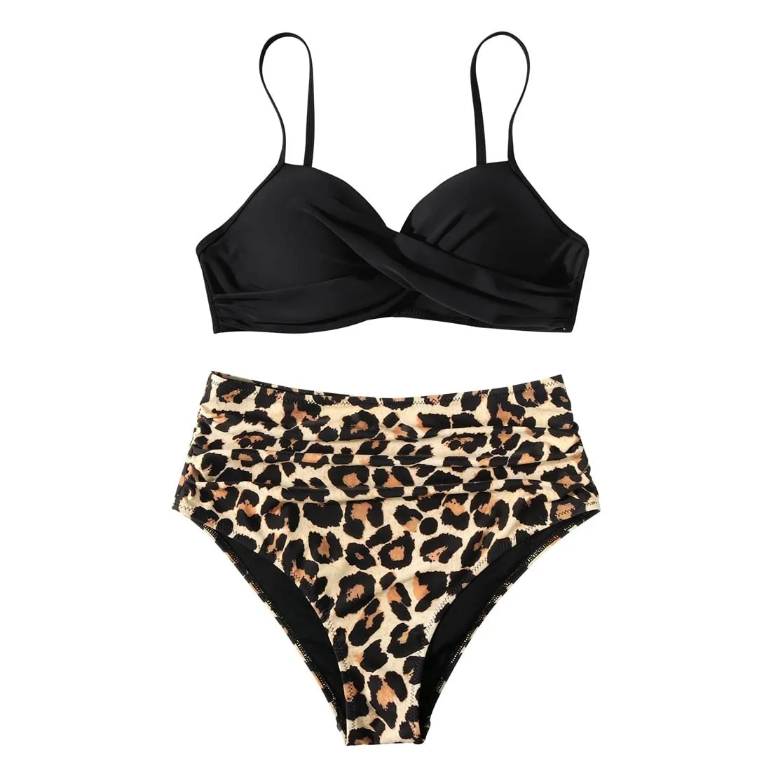 Sexy Based Print Split High Waist Bikini Swimsuit For Women 2 pcs - Image 20