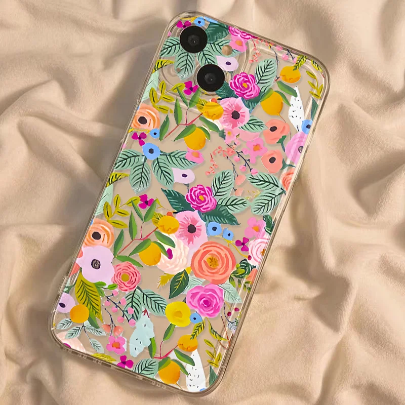 Flower Soft Clear iPhone Cases For 16 -7 cover - Image 5