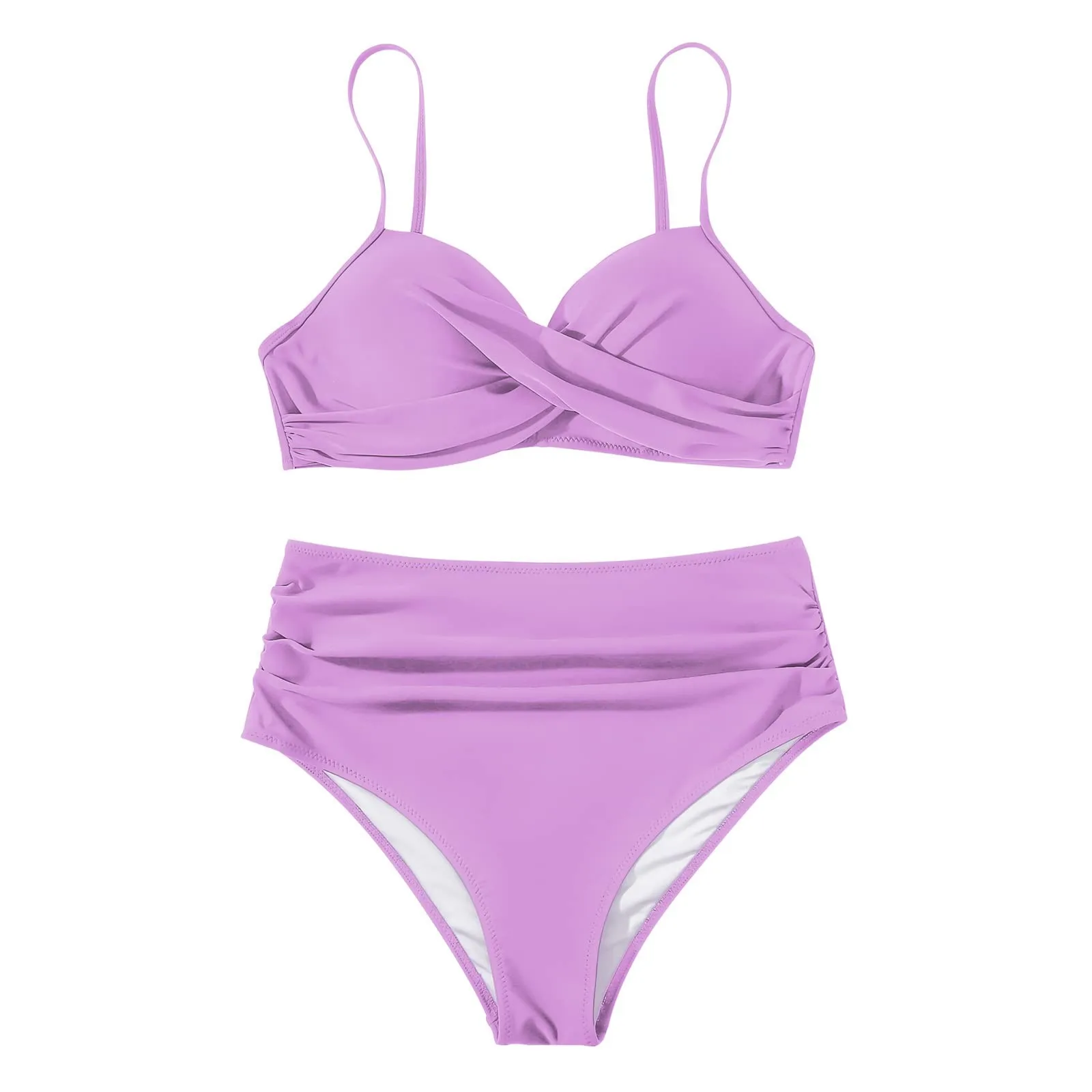 Sexy Based Print Split High Waist Bikini Swimsuit For Women 2 pcs - Image 29