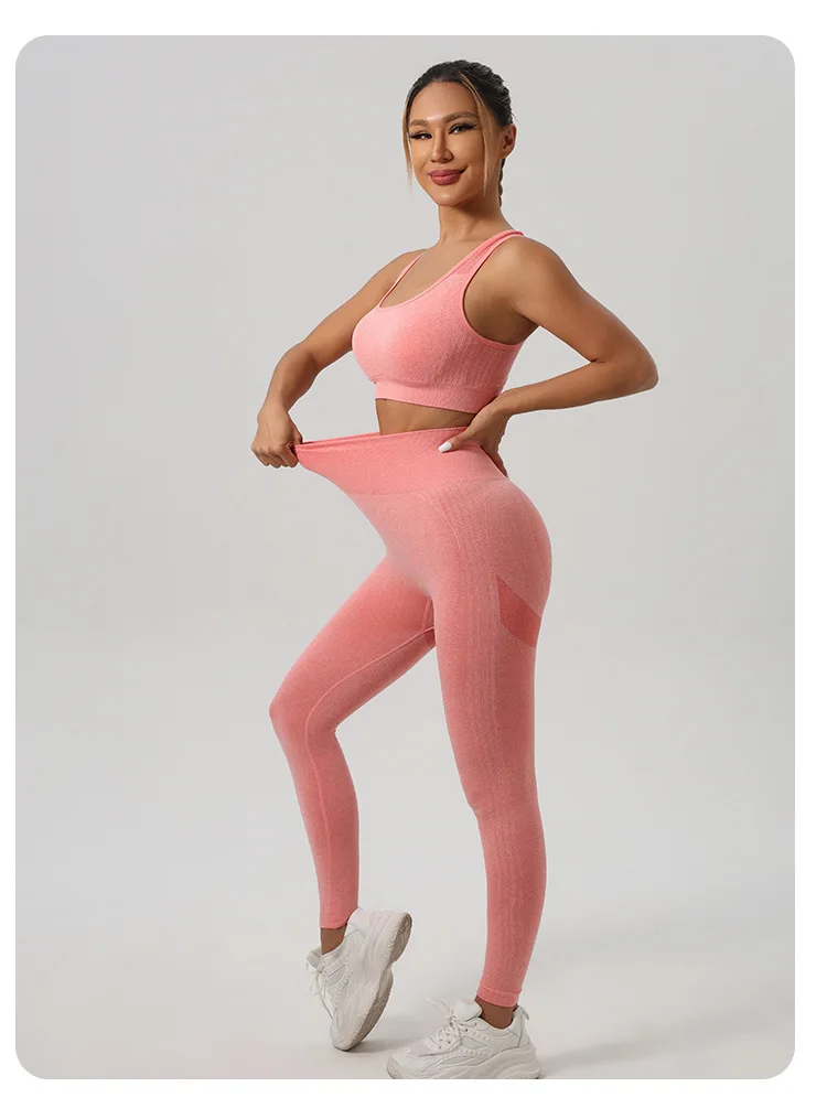 Women Padded Sports Bra High Waist Yoga Shorts Seamless Hip Lifting Gym Fitness Pants Workout Leggings Tights 2pcs Optional Set - Image 74