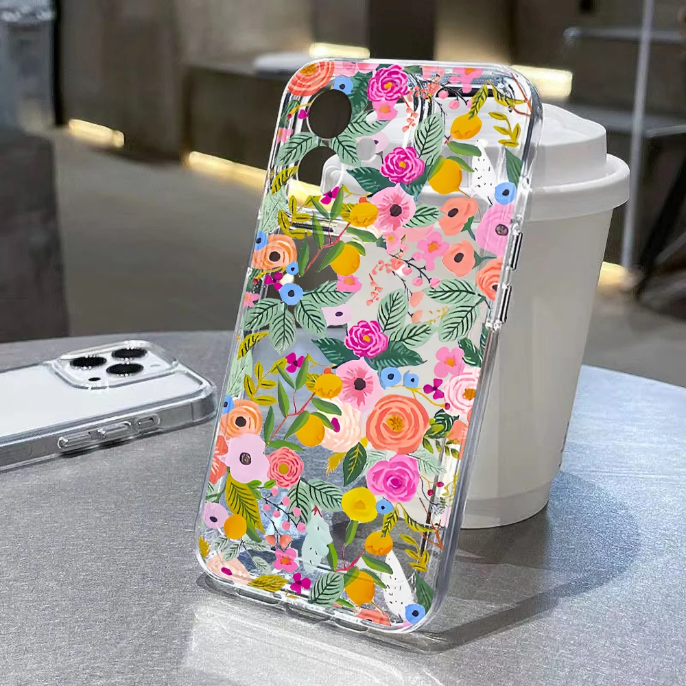 Flower Soft Clear iPhone Cases For 16 -7 cover - Image 12
