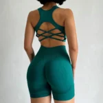 Seamless Yoga Set for Women, Sexy Sport Bra, High Waist Sports Shorts Suit , Gym Clothing, Fitness Bra Set, 2 PCS Shorts Suit