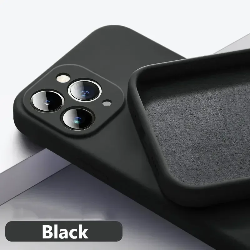 Official Phone Case For IPhone 17 Air 16 15 14 13 11 12 17 Pro Max Plus Silicone Solid Color Fall and Collision Protection Cover - Image 9