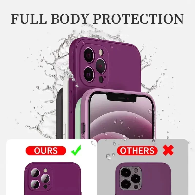 Official Phone Case For IPhone 17 Air 16 15 14 13 11 12 17 Pro Max Plus Silicone Solid Color Fall and Collision Protection Cover - Image 4