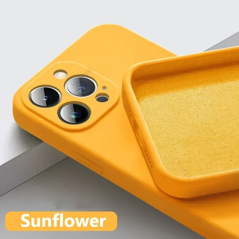 Official Phone Case For IPhone 17 Air 16 15 14 13 11 12 17 Pro Max Plus Silicone Solid Color Fall and Collision Protection Cover - Image 7