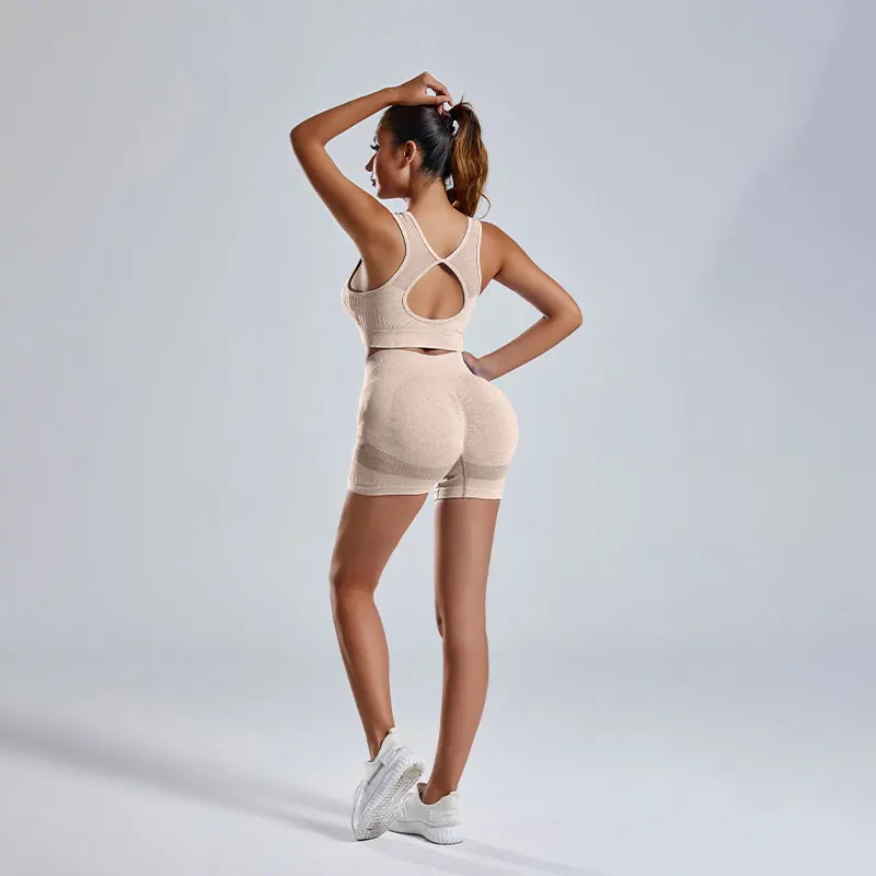 Summer Europe and the United States yoga suit women running sports fitness training two-piece set - Image 13