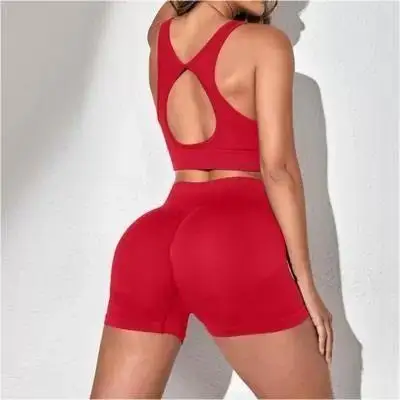 Summer Europe and the United States yoga suit women running sports fitness training two-piece set - Image 14