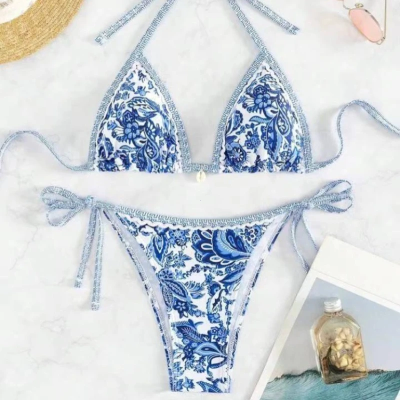 String Triangle Two Piece Bikini Women Swimwear Female Swimsuit - Image 6