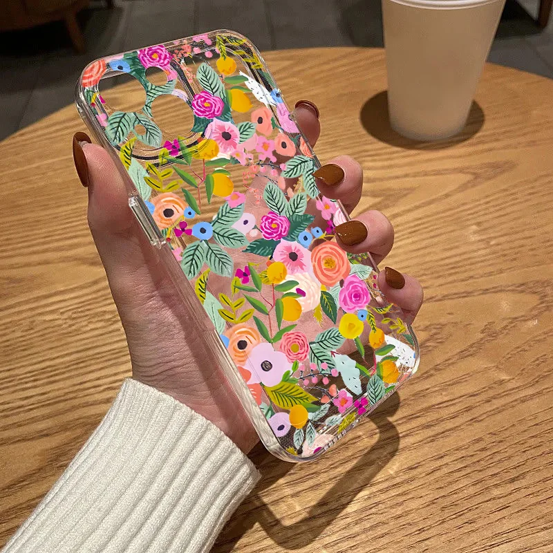 Flower Soft Clear iPhone Cases For 16 -7 cover - Image 4