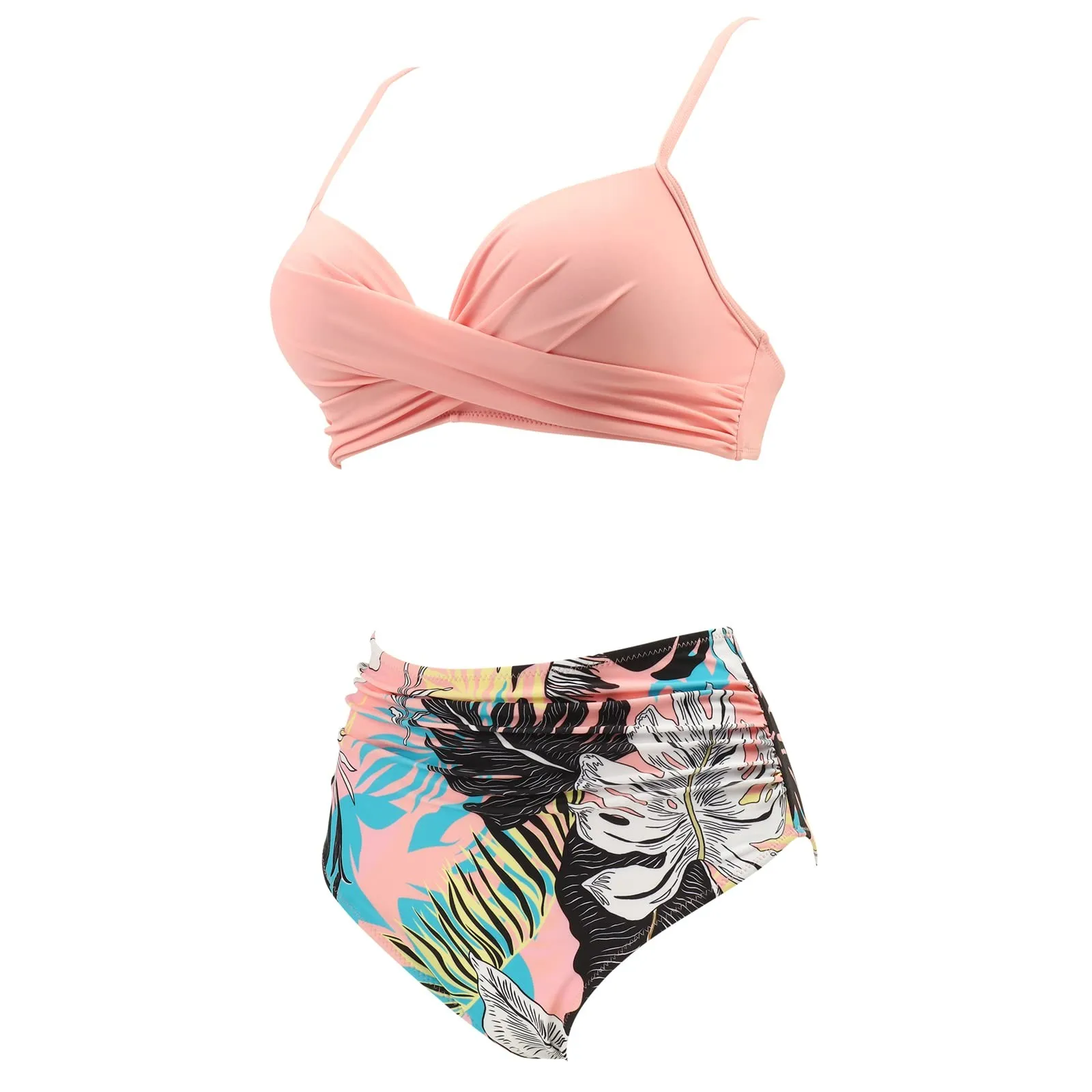 Sexy Based Print Split High Waist Bikini Swimsuit For Women 2 pcs - Image 34