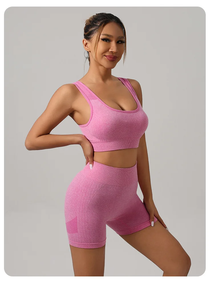 Women Padded Sports Bra High Waist Yoga Shorts Seamless Hip Lifting Gym Fitness Pants Workout Leggings Tights 2pcs Optional Set - Image 56