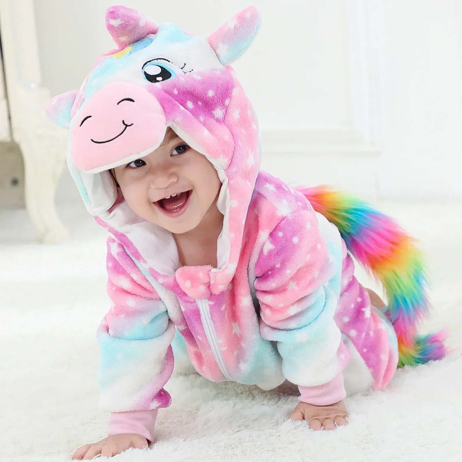 Baby Rompers Winter Kigurumi Lion Costume For Girls Boys Toddler Animal Jumpsuit Infant Clothes Pyjamas Kids Overalls Ropa Bebes - Image 16