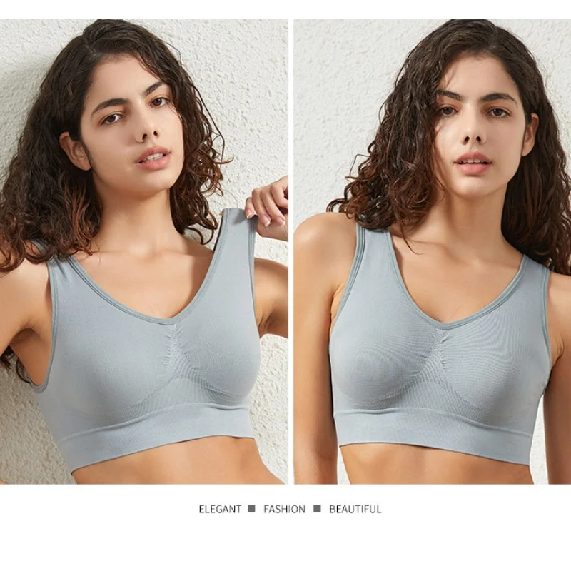 Women's S-5XL Seamless Bra Push-Up Sports Bra Non-wire Crop Tops Solid Color Sexy Lingerie No Pads Breathable Female Brassiere - Image 26