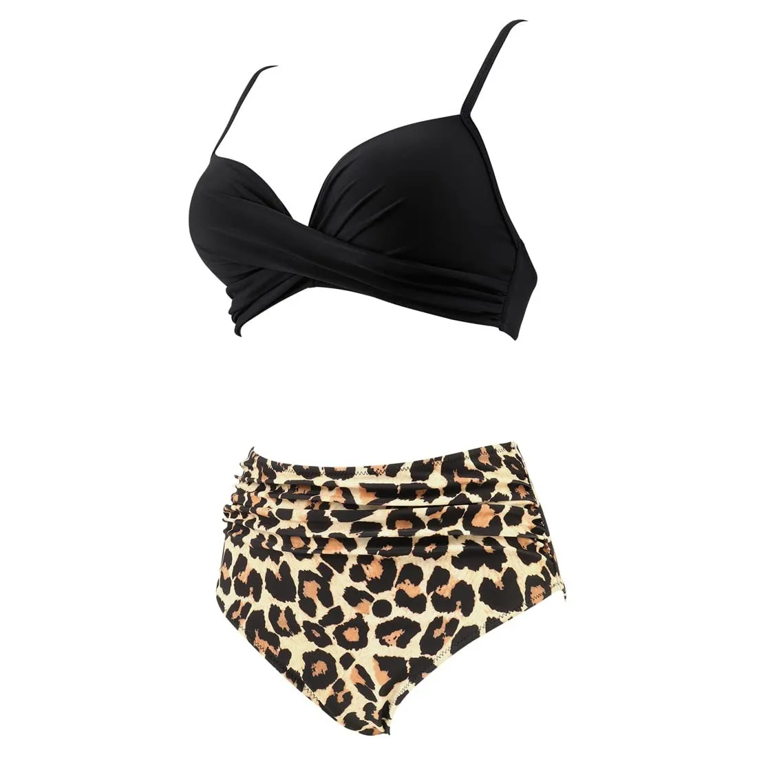 Sexy Based Print Split High Waist Bikini Swimsuit For Women 2 pcs - Image 24