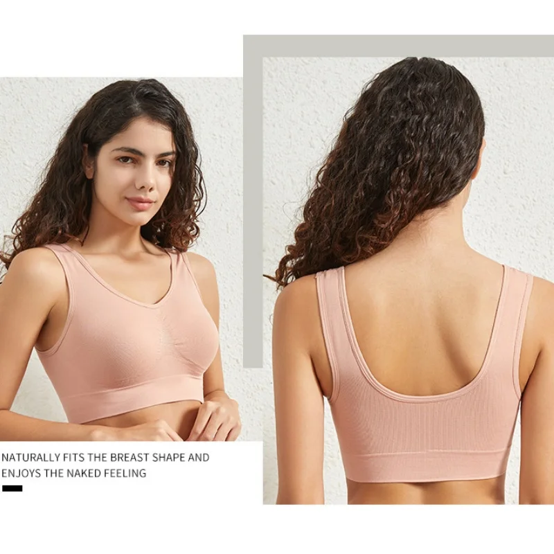 Women's S-5XL Seamless Bra Push-Up Sports Bra Non-wire Crop Tops Solid Color Sexy Lingerie No Pads Breathable Female Brassiere - Image 27