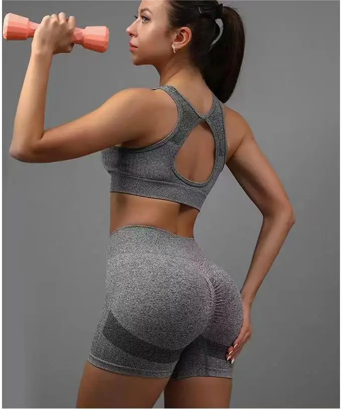 Summer Europe and the United States yoga suit women running sports fitness training two-piece set - Image 28