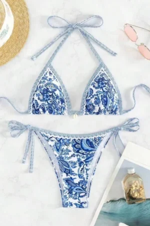 String Triangle Two Piece Bikini Women Swimwear Female Swimsuit