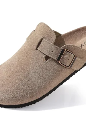 New Women Clogs For Women Fashion Cork Suede Mules Slipper Classic Cork Antislip For Outdoor Slippers With Arch Support