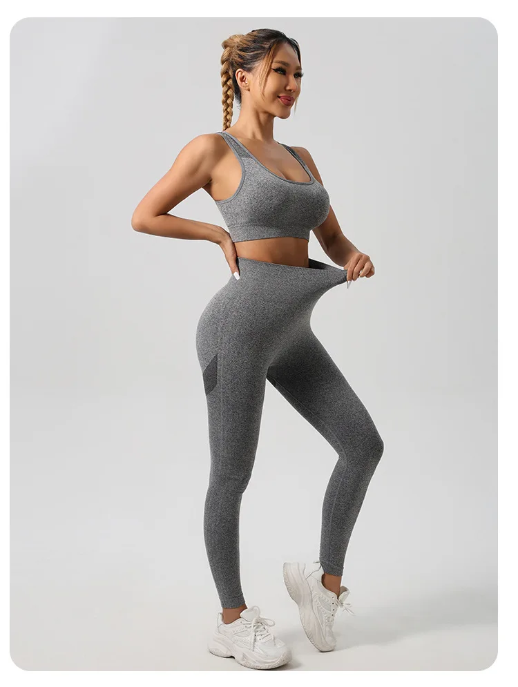 Women Padded Sports Bra High Waist Yoga Shorts Seamless Hip Lifting Gym Fitness Pants Workout Leggings Tights 2pcs Optional Set - Image 68