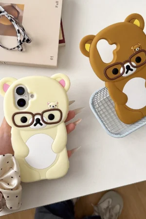 Bear Silicone Soft Cover Case For iPhone 16 - 6
