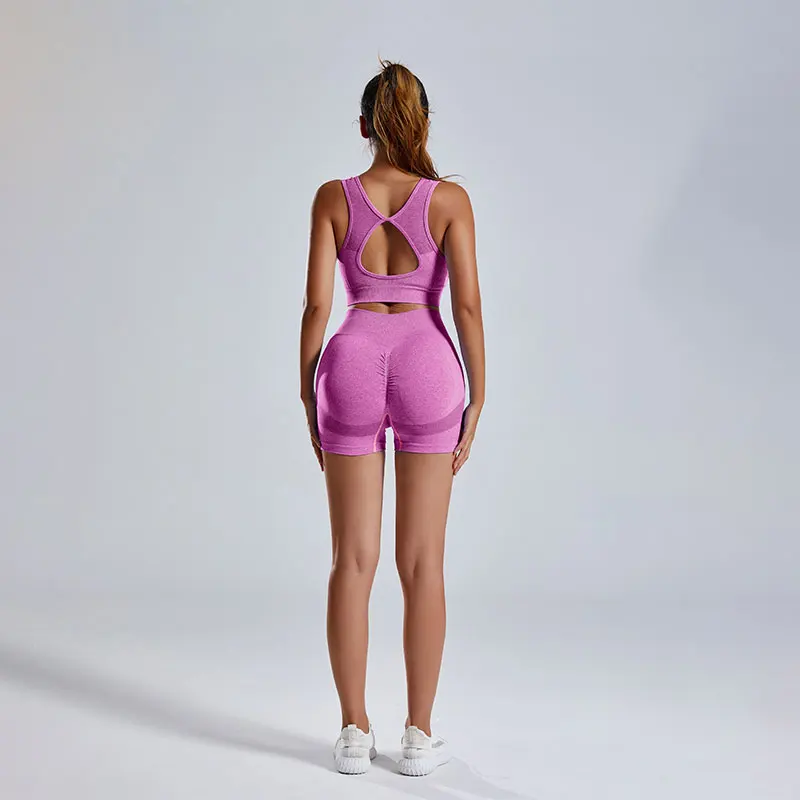 Summer Europe and the United States yoga suit women running sports fitness training two-piece set - Image 2
