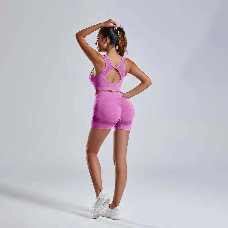 Summer Europe and the United States yoga suit women running sports fitness training two-piece set - Image 6