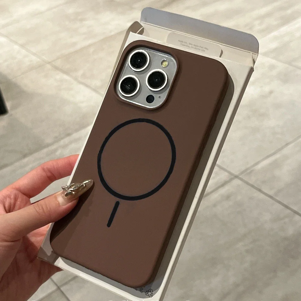 Luxury Liquid Silicone Case For iPhone 17 -11 for Magsafe Magnetic Wireless Charging Shockproof Case - Image 10