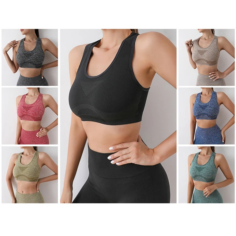 Women Sports Bras Yoga Top Vest High Shockproof Quick-drying Yoga Gym Running Fitness Underwear Ladies Seamless Sportswear - Image 18