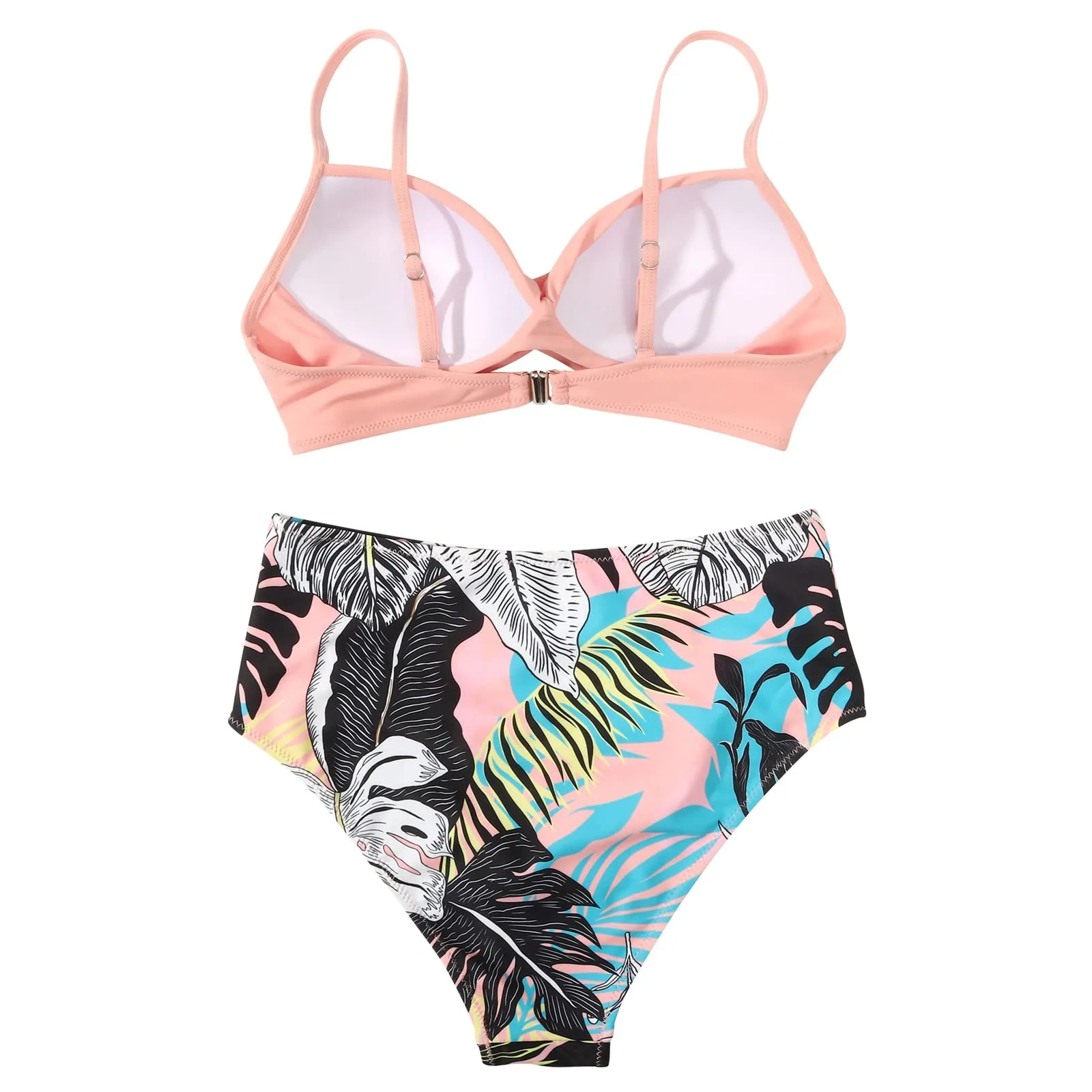 Sexy Based Print Split High Waist Bikini Swimsuit For Women 2 pcs - Image 39