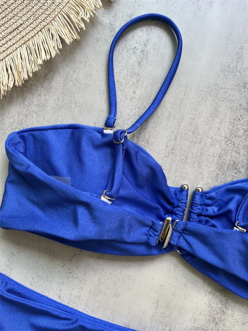 Brown Shiny Shaped Bikini High Waist Sexy Swimsuit Women 2026 Wrinkled Solid Swimwears Bathing Suit - Image 12