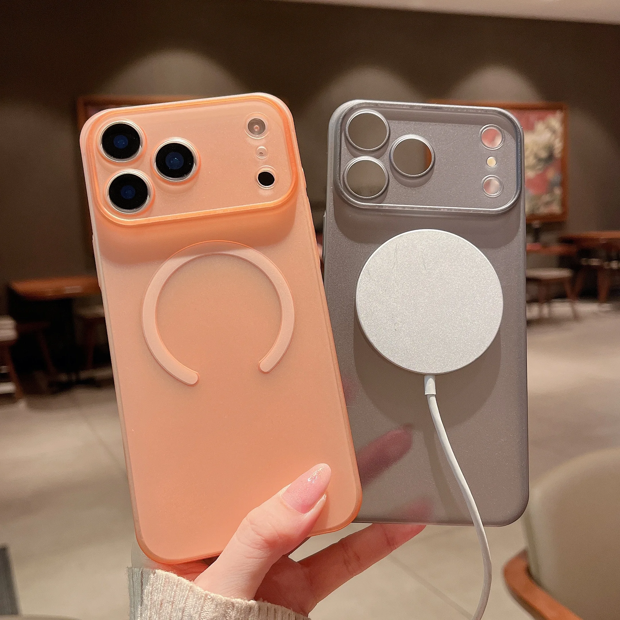 Luxury Ultra Thin Matte Translucent For Magsafe Case for iPhone 17 17Air 17Pro 17ProMax Magnetic Wireless Charge Hard PC Cover - Image 3