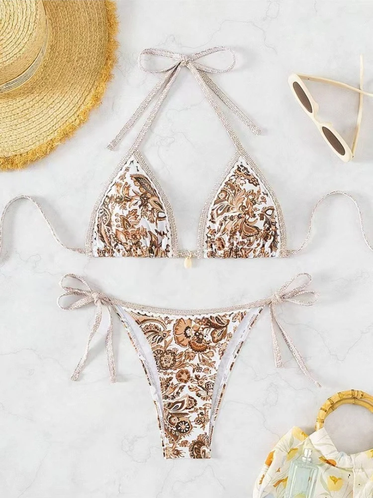 String Triangle Two Piece Bikini Women Swimwear Female Swimsuit - Image 5