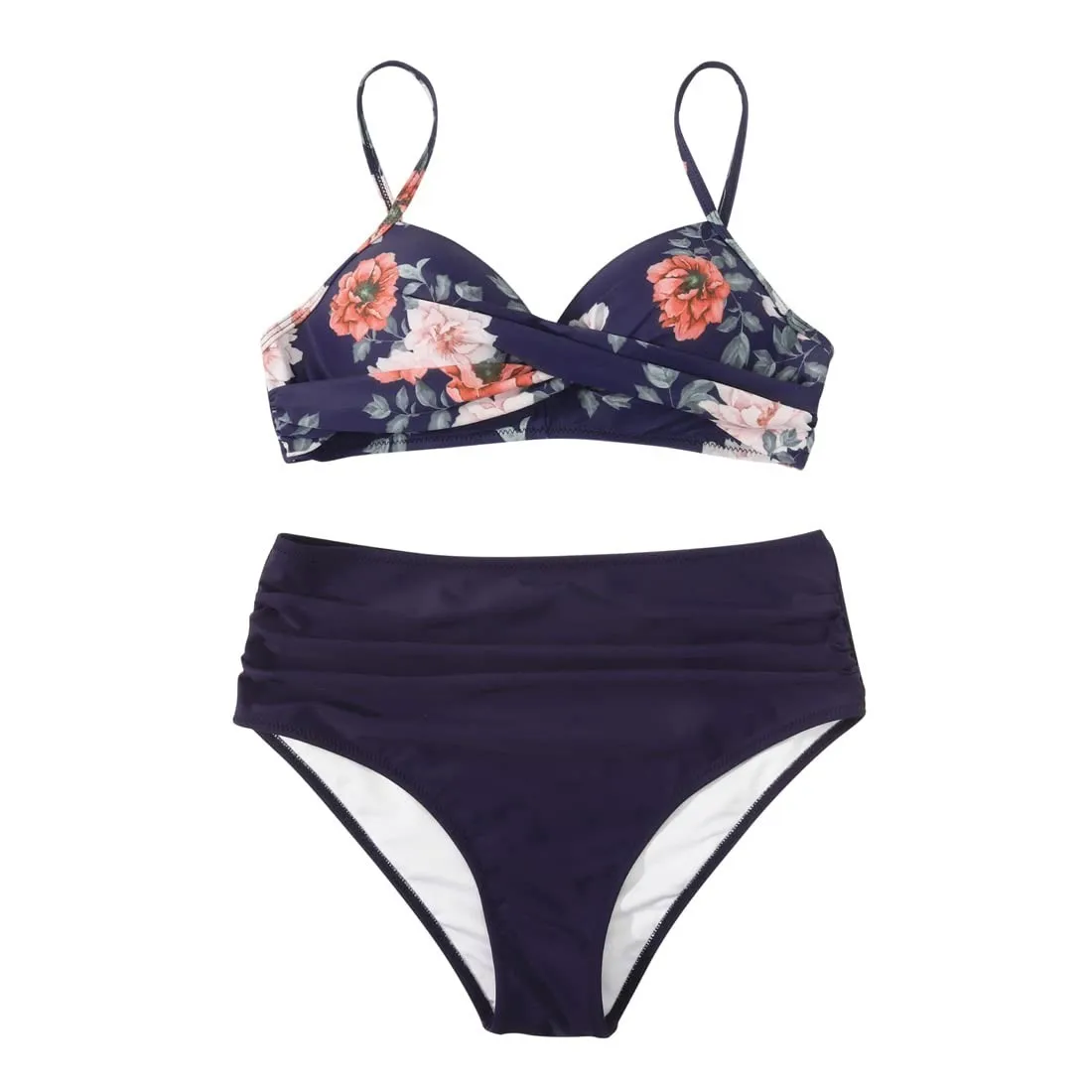 Sexy Based Print Split High Waist Bikini Swimsuit For Women 2 pcs - Image 17