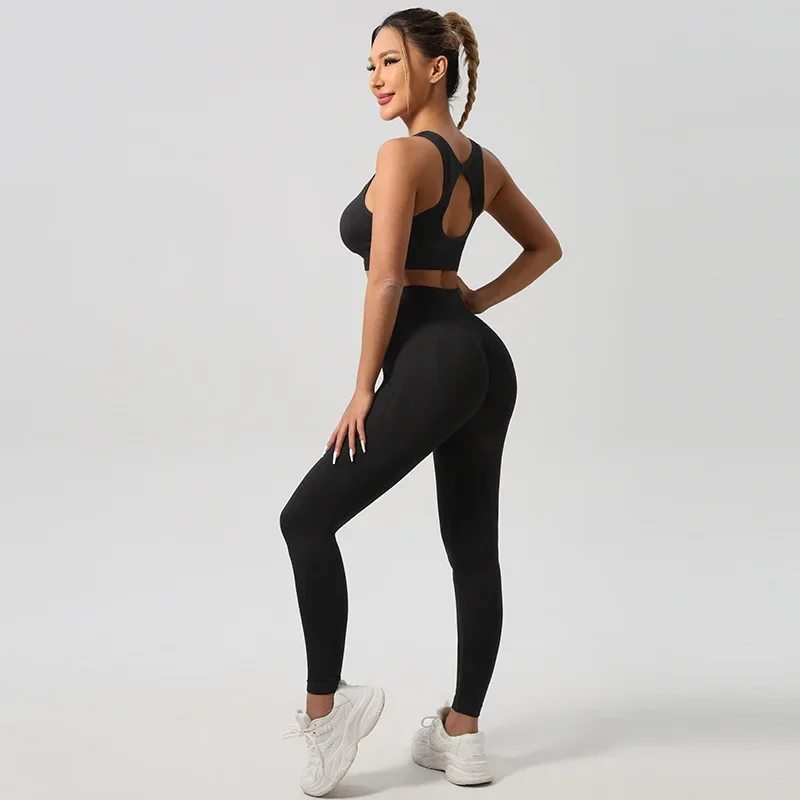 Women Padded Sports Bra High Waist Yoga Shorts Seamless Hip Lifting Gym Fitness Pants Workout Leggings Tights 2pcs Optional Set - Image 22