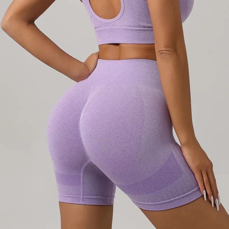 Women Padded Sports Bra High Waist Yoga Shorts Seamless Hip Lifting Gym Fitness Pants Workout Leggings Tights 2pcs Optional Set - Image 4