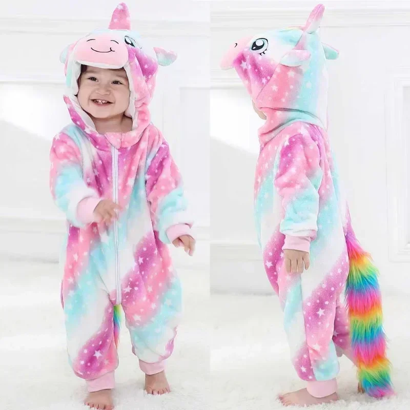 Baby Rompers Winter Kigurumi Lion Costume For Girls Boys Toddler Animal Jumpsuit Infant Clothes Pyjamas Kids Overalls Ropa Bebes - Image 3