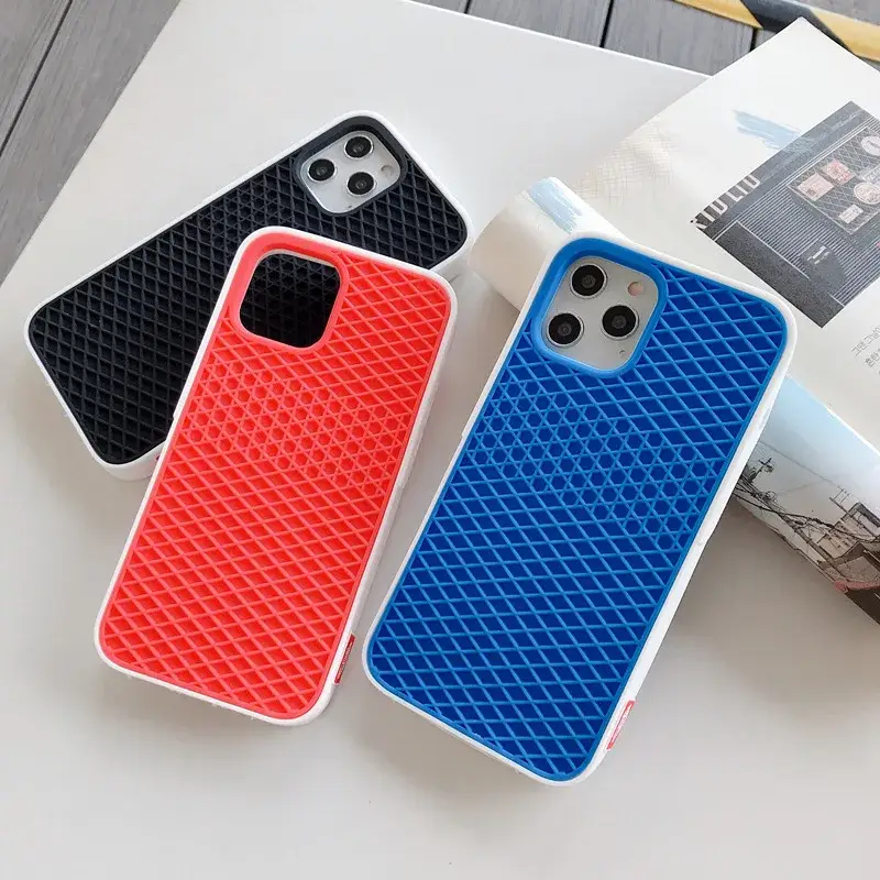 Case For iPhone 16 15 14 13 12 11 Pro Max XR XS X Waffle Shoe Sole Phone Case for iPhone 6 7 8Plus Silicone Back-Vans-case Cover - Image 5