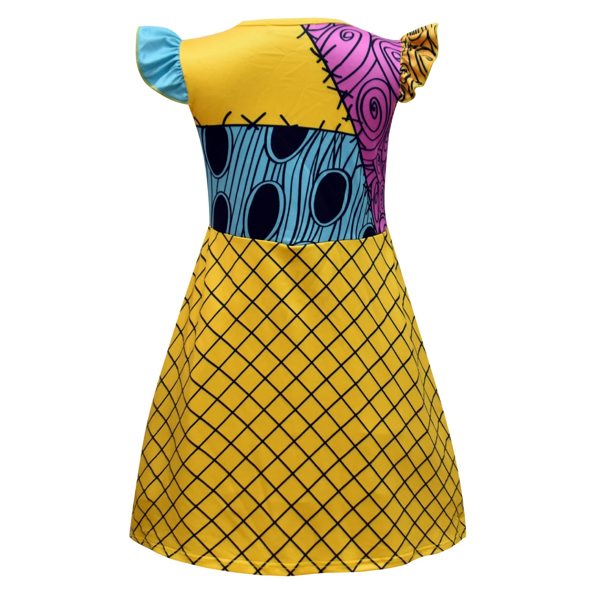 Girl Christmas Eve Scary Ruffle Dress Bow Suit Halloween Costume Girls Boys Sally Jack Cosplay Costume Tracksuit Party Outfits - Image 5