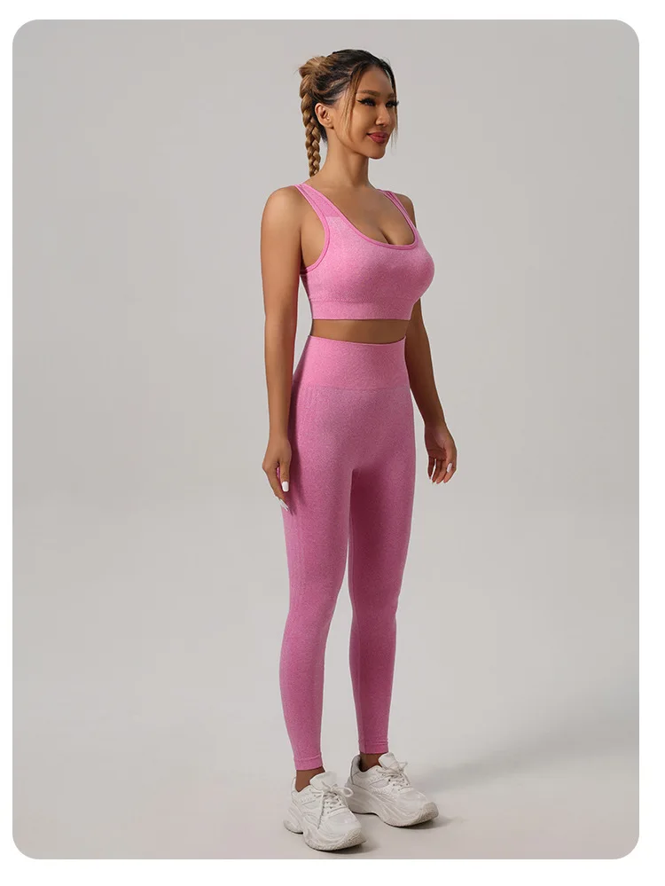 Women Padded Sports Bra High Waist Yoga Shorts Seamless Hip Lifting Gym Fitness Pants Workout Leggings Tights 2pcs Optional Set - Image 66