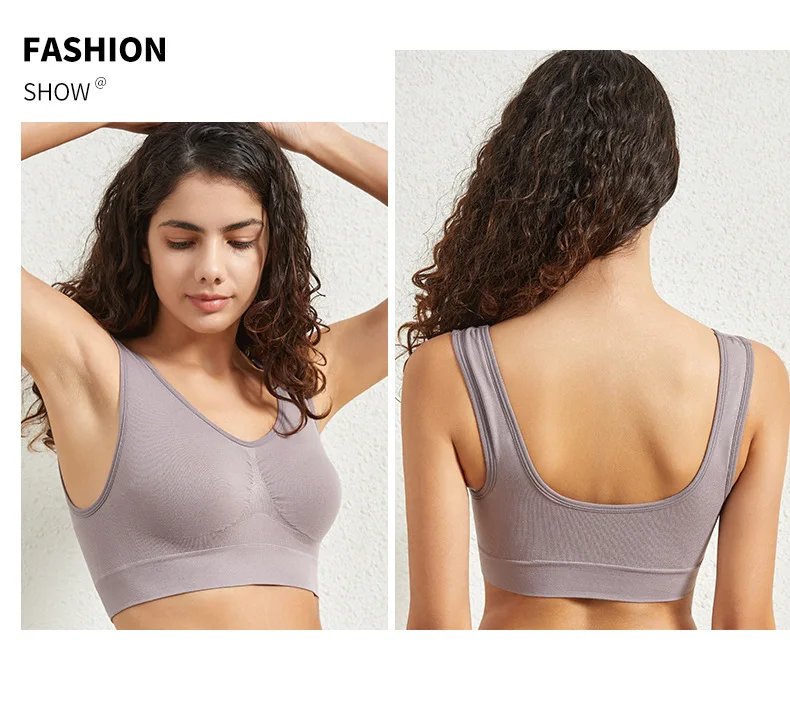 Women's S-5XL Seamless Bra Push-Up Sports Bra Non-wire Crop Tops Solid Color Sexy Lingerie No Pads Breathable Female Brassiere - Image 30