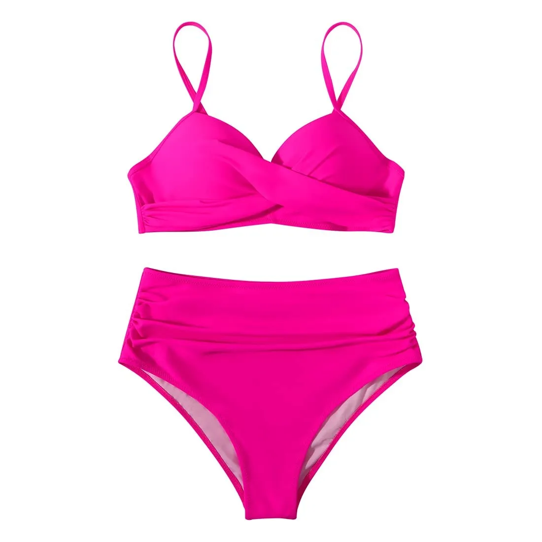Sexy Based Print Split High Waist Bikini Swimsuit For Women 2 pcs - Image 38