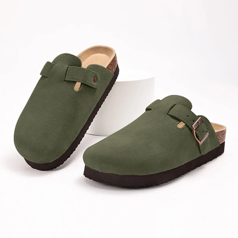 New Women Clogs For Women Fashion Cork Suede Mules Slipper Classic Cork Antislip For Outdoor Slippers With Arch Support - Image 21