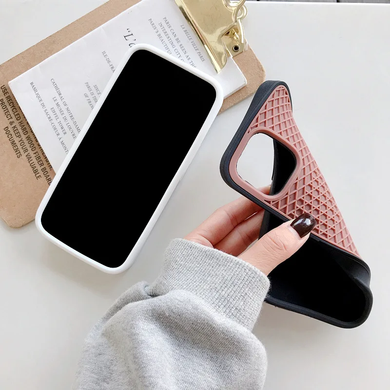 Case For iPhone 16 15 14 13 12 11 Pro Max XR XS X Waffle Shoe Sole Phone Case for iPhone 6 7 8Plus Silicone Back-Vans-case Cover - Image 3