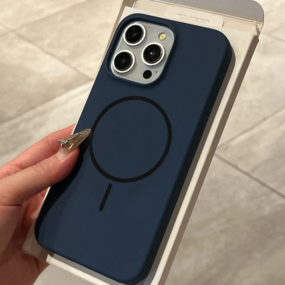 Luxury Liquid Silicone Case For iPhone 17 -11 for Magsafe Magnetic Wireless Charging Shockproof Case - Image 11