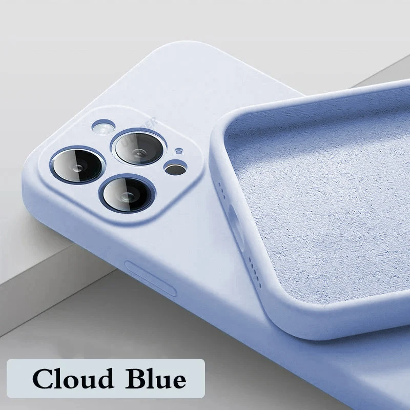 Official Phone Case For IPhone 17 Air 16 15 14 13 11 12 17 Pro Max Plus Silicone Solid Color Fall and Collision Protection Cover - Image 12