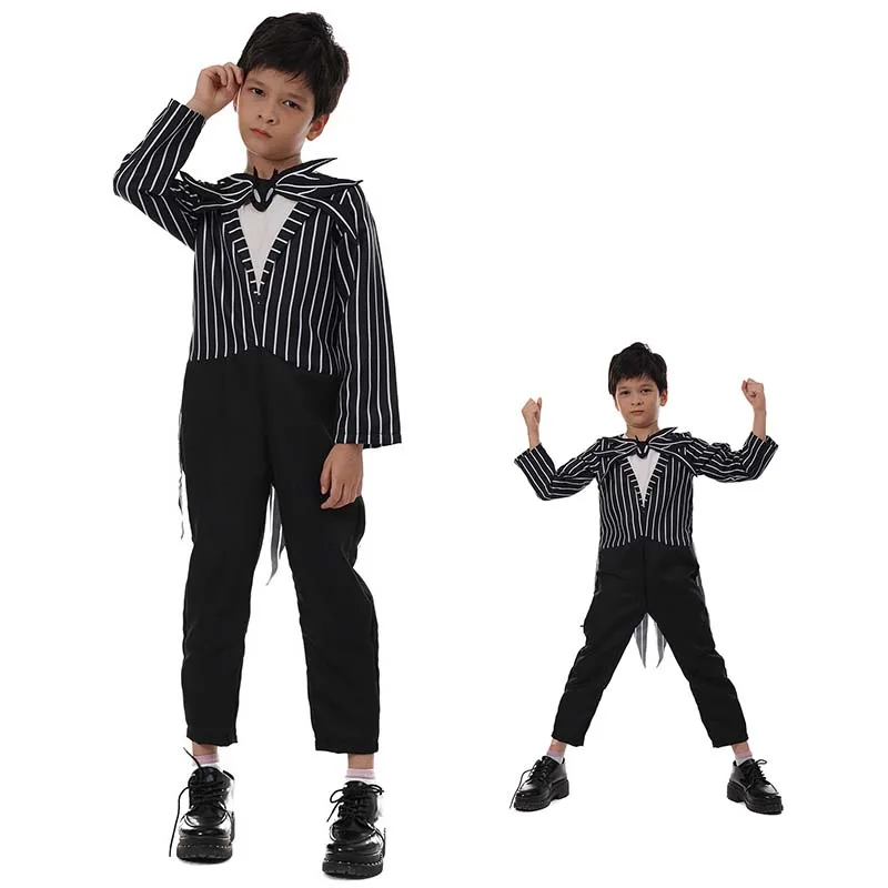 Girl Christmas Eve Scary Ruffle Dress Bow Suit Halloween Costume Girls Boys Sally Jack Cosplay Costume Tracksuit Party Outfits - Image 8