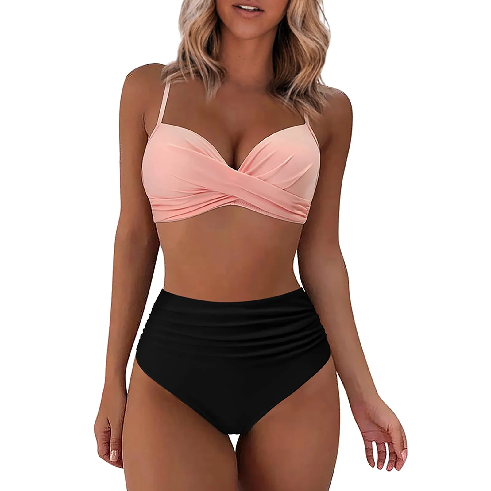 Sexy Based Print Split High Waist Bikini Swimsuit For Women 2 pcs - Image 10