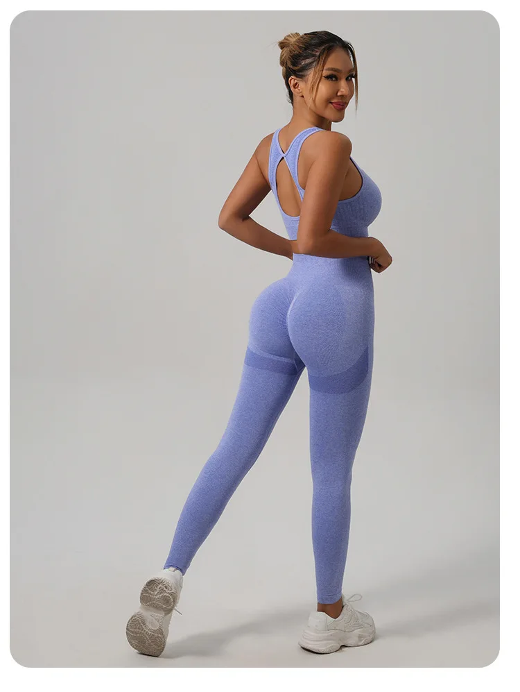 Women Padded Sports Bra High Waist Yoga Shorts Seamless Hip Lifting Gym Fitness Pants Workout Leggings Tights 2pcs Optional Set - Image 72