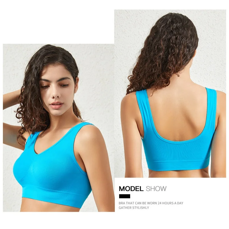 Women's S-5XL Seamless Bra Push-Up Sports Bra Non-wire Crop Tops Solid Color Sexy Lingerie No Pads Breathable Female Brassiere - Image 25