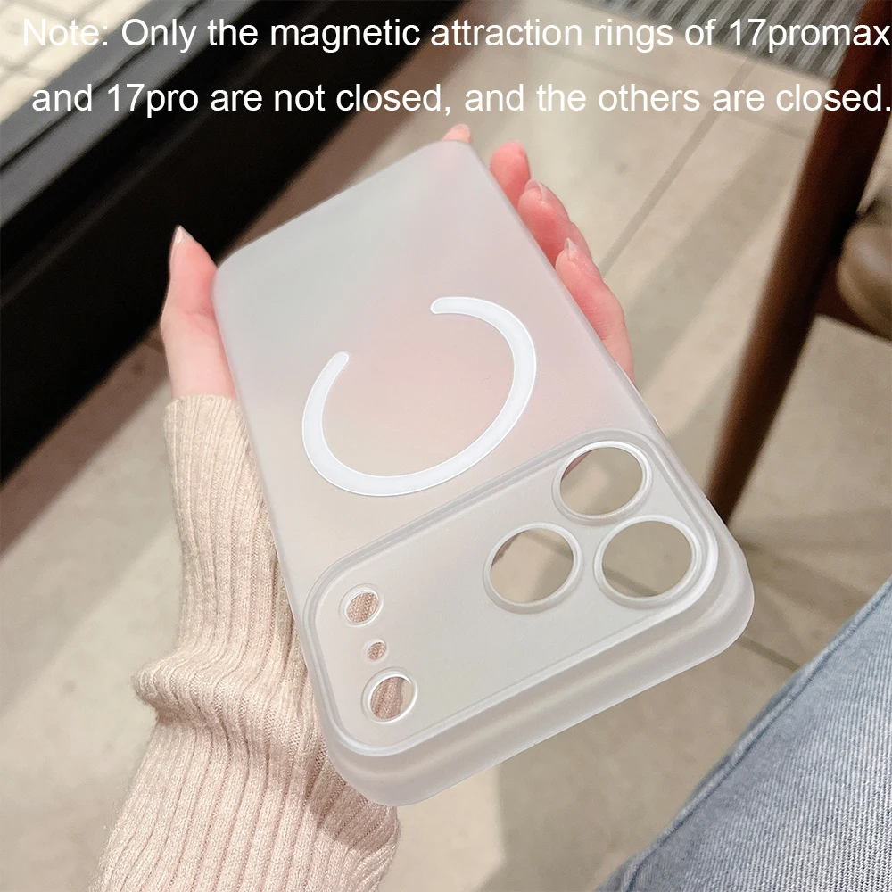 Luxury Ultra Thin Matte Translucent For Magsafe Case for iPhone 17 17Air 17Pro 17ProMax Magnetic Wireless Charge Hard PC Cover - Image 4